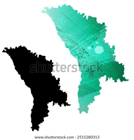 High detailed vector map. Moldova.