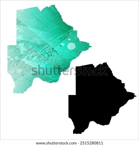 High detailed vector map. Botswana.