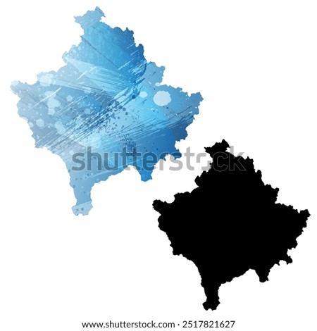 High detailed vector map. Kosovo.