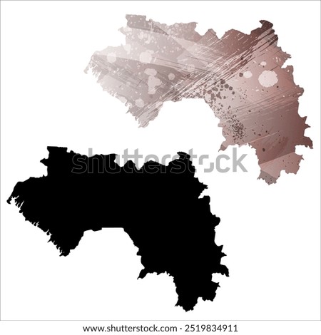 High detailed vector map. Guinea.