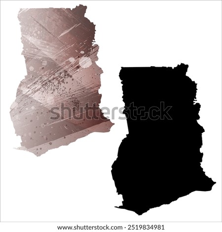 High detailed vector map. Ghana.