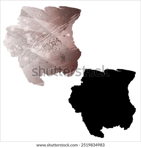 High detailed vector map. Suriname.