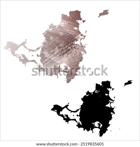 High detailed vector map. Saint Martin and Sint Maarten.