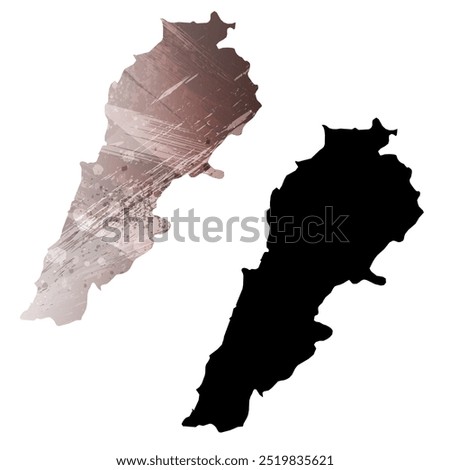 High detailed vector map. Lebanon.