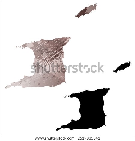 High detailed vector map. Trinidad and Tobago.