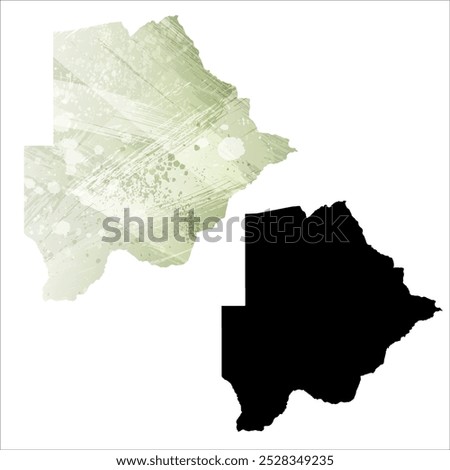 High detailed vector map. Botswana.