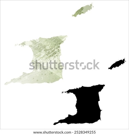 High detailed vector map. Trinidad and Tobago.