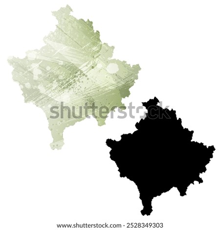 High detailed vector map. Kosovo.