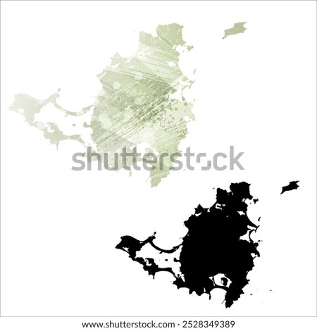 High detailed vector map. Saint Martin and Sint Maarten.