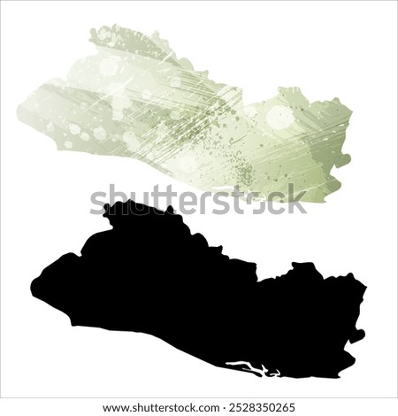 High detailed vector map. El Salvador.