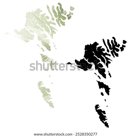 High detailed vector map. Faroe Islands.