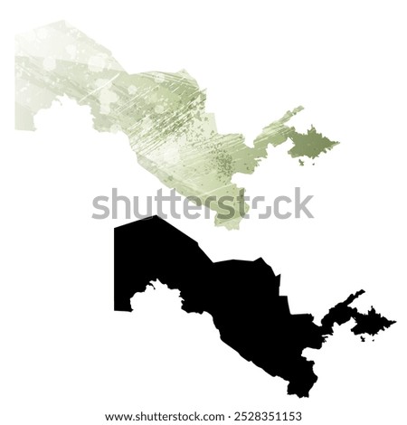 High detailed vector map. Uzbekistan.