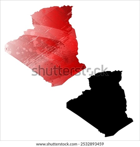 High detailed vector map. Algeria.