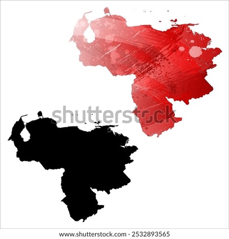 High detailed vector map. Venezuela.