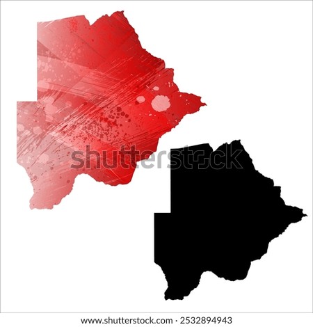 High detailed vector map. Botswana.