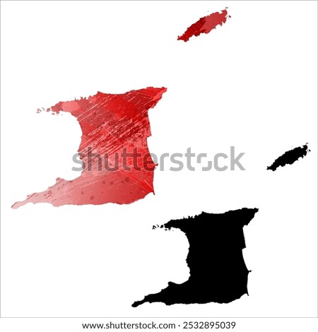 High detailed vector map. Trinidad and Tobago.