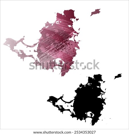 High detailed vector map. Saint Martin and Sint Maarten.