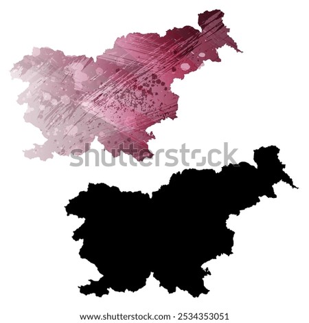 High detailed vector map. Slovenia.