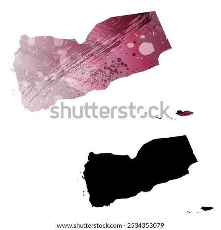 High detailed vector map. Yemen.