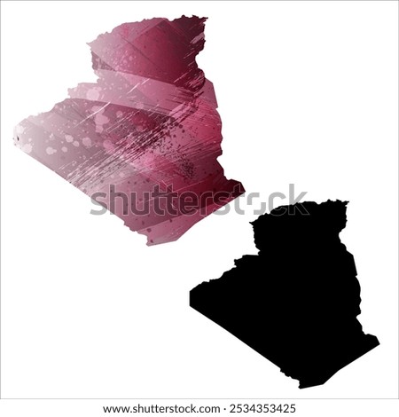 High detailed vector map. Algeria.