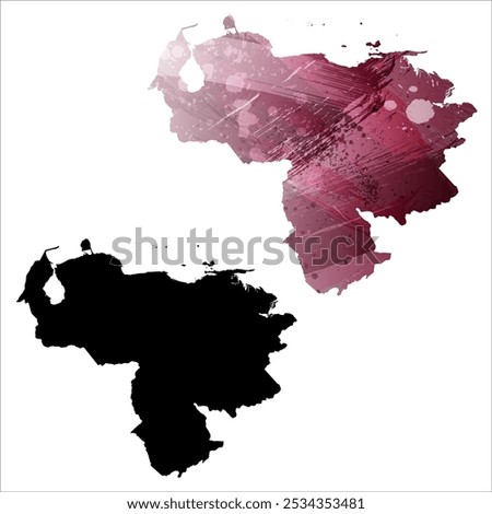 High detailed vector map. Venezuela.