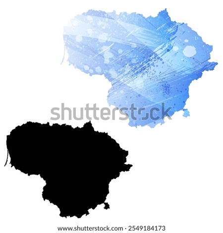 High detailed vector map. Lithuania.