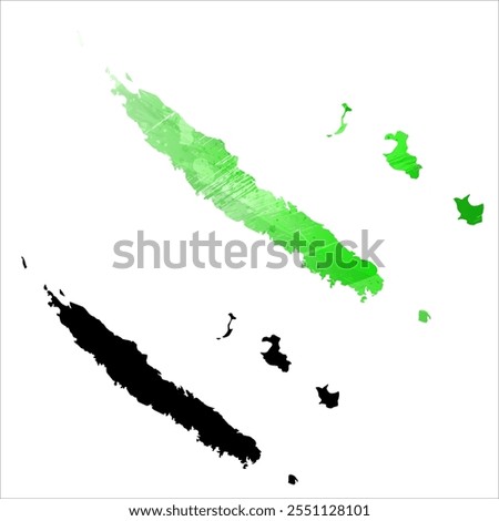 High detailed vector map. New Caledonia.