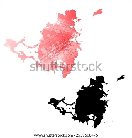 High detailed vector map. Saint Martin and Sint Maarten.