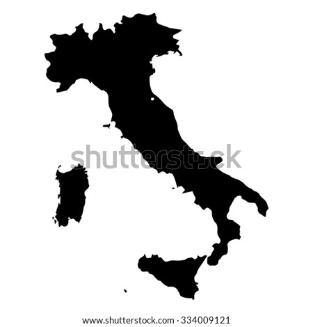 Vector map Italy. Isolated vector Illustration. Black on White background. EPS Illustration.