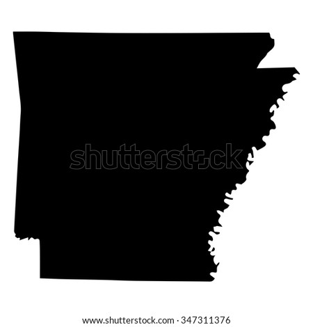 Vector map Arkansas. Isolated vector Illustration. Black on White background. EPS Illustration.