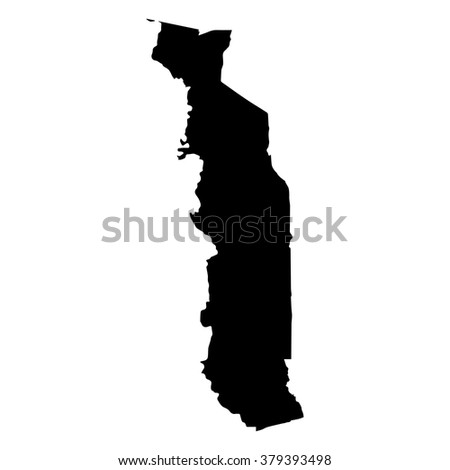 Vector map Togo. Isolated vector Illustration. Black on White background. EPS Illustration.
