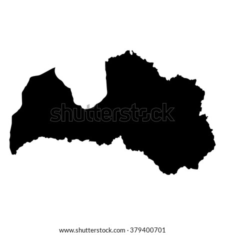 Vector map Latvia. Isolated vector Illustration. Black on White background. EPS Illustration.