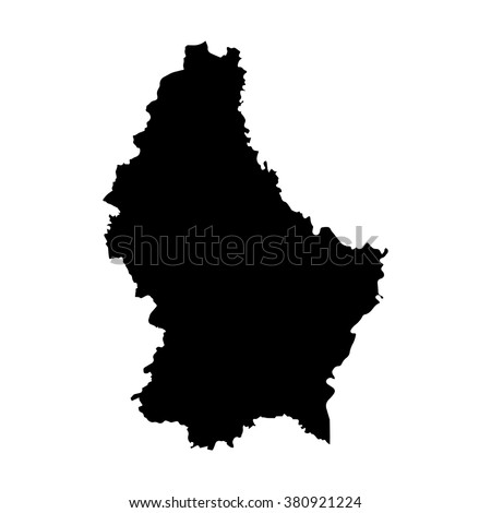 Vector map Luxembourg. Isolated vector Illustration. Black on White background. EPS Illustration.