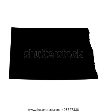 Vector map North Dakota. Isolated vector Illustration. Black on White background. EPS 8 Illustration.