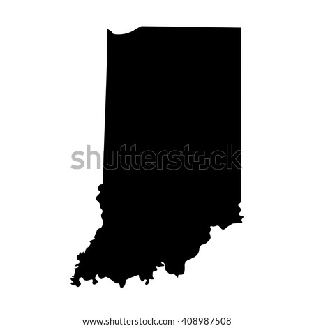 Vector map Indiana. Isolated vector Illustration. Black on White background. EPS 8 Illustration.