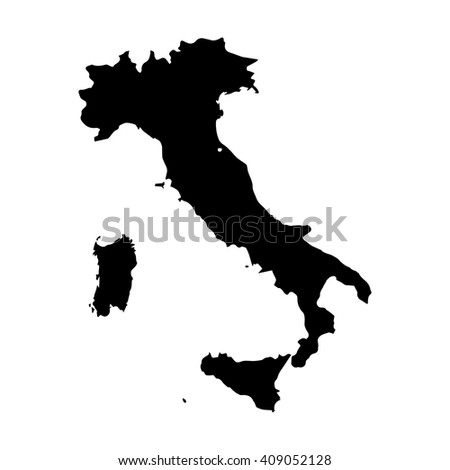 Vector map Italy. Isolated vector Illustration. Black on White background. EPS 8 Illustration.