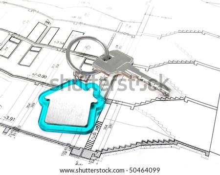 House Key On Architectural Floor Plans Stock Photo 50464099 : Shutterstock