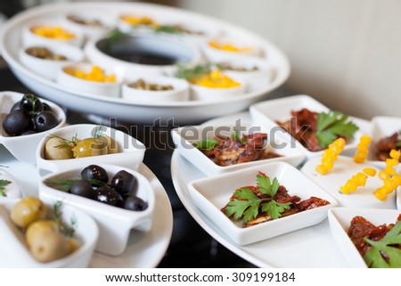 Buffet - a series of restaurant food photo images