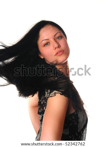 woman with black hair portrait
