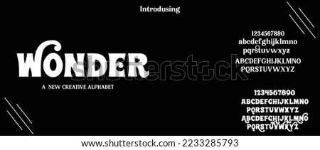 Wonder Modern abstract Unique alphabet font. Minimal technology typography, Creative urban sport fashion futuristic font and with numbers. vector illustration