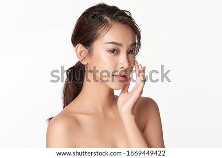 Similar – Image, Stock Photo portrait of beautiful chinese asian woman holding almond tree flowers. Springtime outdoors