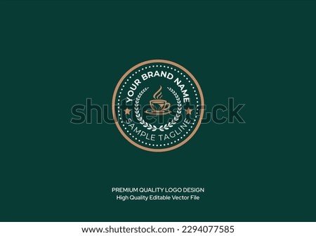 Coffee logo design, premium quality coffee logo editable vector file, Retro vintage coffee logo for packaging and website. Modern graphic logo design for coffee.