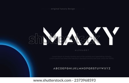 Maxy alphabet font illustration custom text strong and funky typography font