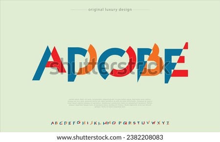 Adobe simple colorful geometric typography for game sport music corporate abstract font