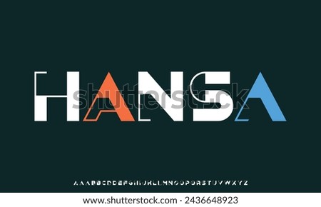 Hansa modern minimal bold capital alphabet letter for logo brand