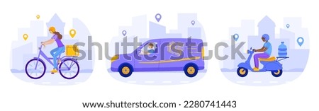 Similar – Image, Stock Photo Woman using cargo bike in urban area