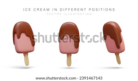 Image, Stock Photo Pink popsicles and fresh strawberries