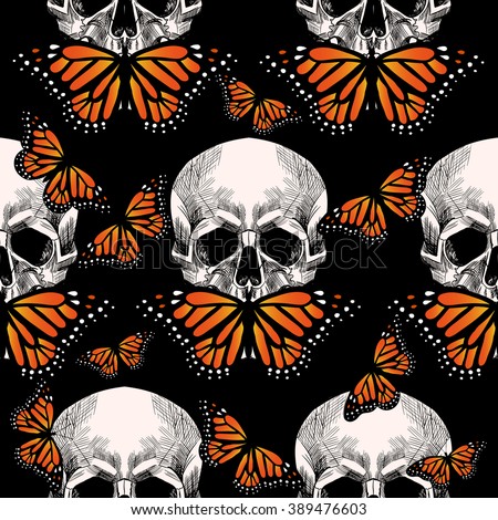 Butterfly Skull Vector Art | 123Freevectors