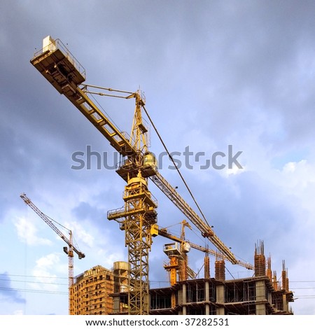 Building , cranes on construction site. Find  more in my portfolio.
