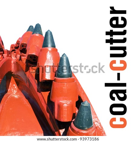 Great mining drill bit of coal digger on  background